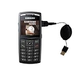 Retractable USB Cable for the Samsung SGH-X820 with Power Hot Sync and Charge capabilities - Gomadic Brand w/ TipExchange Technology