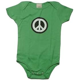 Peace Sign in Black and White Reversed Out on Infant One Piece