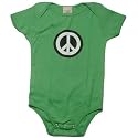 Peace Sign in Black and White Reversed Out on Infant One Piece, 12-18 mo, Light Pink