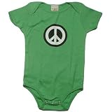 Peace Sign in Black and White Reversed Out on Infant One Piece