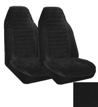 Set of 2 Universal Fit High Back Encore Pattern Front Bucket Seat Cover - Black