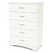 South Shore Grace Collection 5-Drawer Chest, Pure White