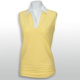 Sleeveless Striped Golf Polo