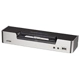 ATEN 2-Port Dual Video Dual Link DVI KVMP Switch with Audio Support and Cables CS1642 (Silver on Black)