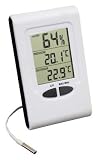 Digital Kombi Innen Thermometer Hygrometer mit Außen Fühler und MinMax Funktion . Thermohygrometer mit Aussentemperatur Anzeige
