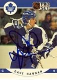 Dave Hannan, Toronto Maple Leafs, 1990 Pro Set Autographed Card