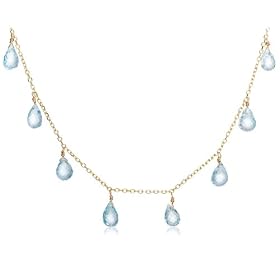 14k Yellow Gold, December Birthstone, Blue Topaz Briolette Station Necklace,... by Amazon.com Collection