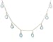 14k Yellow Gold, December Birthstone, Blue Topaz Briolette Station Necklace, 16"