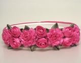 Baby Hair Band Kids Kapers Satin Roses #Hot Pink