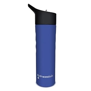 Hydracentials Slim Grip 25oz Stainless Steel Water Bottle with Flip Cap Leak Proof Design- BPA Free - Eco Friendly - Leak Proof - Top Rated Stainless Steel Water Bottle with Straw (Blue)