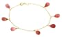 14k Yellow Gold, October Birthstone, Pink Tourmaline Briolette Bracelet, 7.25"