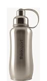 thinksport Stainless Steel Insulated Bottle, 25 oz, Color: Silver Insulated Stainless Steel Water Bottle