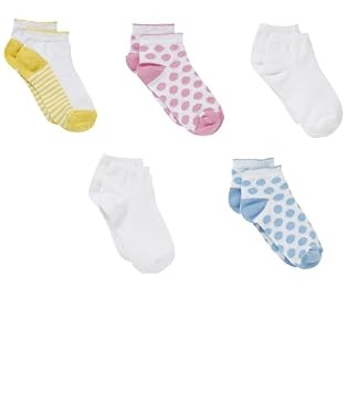 Girls Spot and Stripe Trainer Socks - 5pk