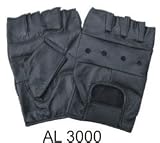 Cowhide Leather Fingerless Gloves W/Padded Palm