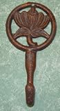 Brown Cast Iron Tree Rose Coat Hook