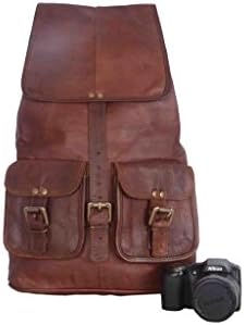 Vintage Leather Bazaar Rucksack Distressed Real Leather Back Pack Bags Genuine Leather Ruck Sack Bag 24 Inch