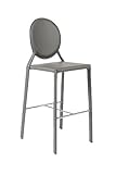 IMAGE OF Isabella-B Leather Bar Chair - Grey By Eurostyle