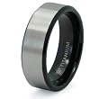Black and Brushed Titanium Ring (Sizes 7-13)