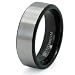 Black and Brushed Titanium Ring (Sizes 7-13)