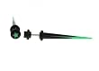 Fake Acrylic Taper - Black and Green with Green Star Logo - 16g Wire Stud - 6 Gauge - 41mm Length - Sold as a Pair