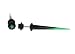 Fake Acrylic Taper - Black and Green with Green Star Logo - 16g Wire Stud - 6 Gauge - 41mm Length - Sold as a Pair