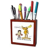 Londons Times Funny Panel Hollywood Cartoons - Rocky And Bulwinkle - Tile Pen Holders-5 inch tile pen holder
