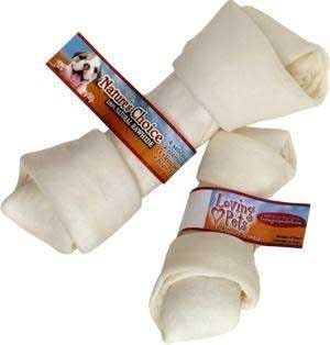 Loving Pets Dlv4100 Natures Choice 100-Pack Natural Knotted Rawhide Bone For Dogs, 3-Inch, White