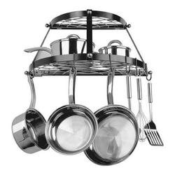 Range Kleen Wrought Iron 2-Shelf Pot Rack - Black