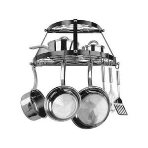 Range Kleen Wrought Iron 2-Shelf Pot Rack - Black by