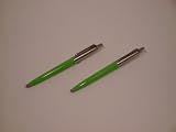 2 Refillable Green Parker Jotter Ballpoint Pens
