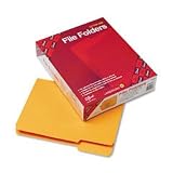 Smead 12243 Smead File Folders, 1/3 Cut, Top Tab, Letter, Goldenrod, 100/Box