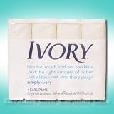 【ＩＶＯＲＹ　アイボリー】フレッシュ<strong>スノー</strong>（水色）　　固形石鹸　127ｇ×4個　お風呂　洗顔　手洗いに　バーソープ