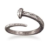 Small Oxidized Sterling Silver Adjustable Nail Ring