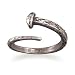 Crucifix Nail Oxidized Sterling Silver Adjustable Ring - Small
