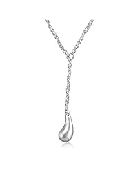 Bling Jewelry Teardrop 925 Sterling Silver Lariat Necklace 20 Inch