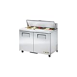 IMAGE OF True 2-door 12-pan 12 Cf S/S Sandwich & Salad Unit W/ Legs - TSSU4812LE