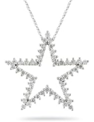 1.09 Cts Diamond Star Pendant in 14K White Gold