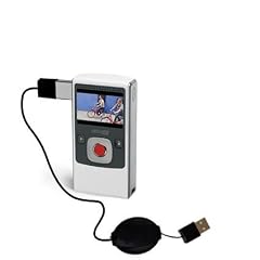 Einziehbares USB Kabel f�r Pure Digital Flip Video Ultra 2nd Gen mit Hot Sync und aufladen Einsatzm�glichkeiten - von Gomadic mit TipExchange Technology