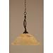 21.25 One Light Downlight Pendant with Tiger Glass in Bronze