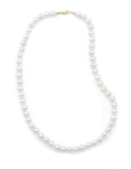 Genuine Elegante Necklace. 20" 7-7.5mm Cultured Freshwater Pearl Necklace. 100% Satisfaction Guaranteed.