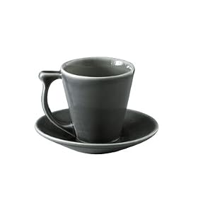 Jars Ceramistes Vuelta Espresso Cup and Saucer Gris 8cl set of 4 960503