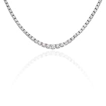 20 ct. Graduated Diamond Tennis Necklace in 14K White Gold
