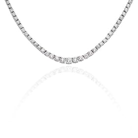 15 ct. Graduated Diamond Tennis Necklace in 14K White Gold