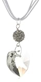 Genuine Swarovski Crystallized Elements Heart and Crystal Fireball Pendant Necklace, 18