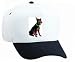 White Cap with dog, doberman, collar