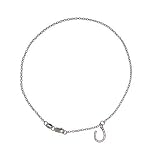 Eve's Addiction Cubic Zirconia Silver Horseshoe Anklet