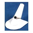 White Leather Ring Finger Jewelry Holder Showcase Display Stand
