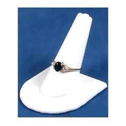 White Leather Ring Finger Jewelry Holder Showcase Display Stand