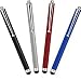2 x Universal Capacitive Stylus Pen for iPad 1, 2 & 3, iPhone 4, HTC, Tablet pc, Asus Tablets, Advent, Samsung Galaxy, Mobile Phones, PC, Blackberry Playbook & Phones, Android and all other Capacitive Screens Devices - Universal Stylus Touchscreen pen with STRAP - Assorted Colours