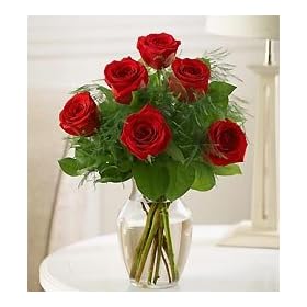 Flowers by 1800Flowers - Love's Embrace Roses - 6 Stem Red Roses
